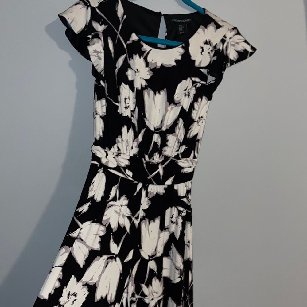 Black and White flowy and floral jumpsuit